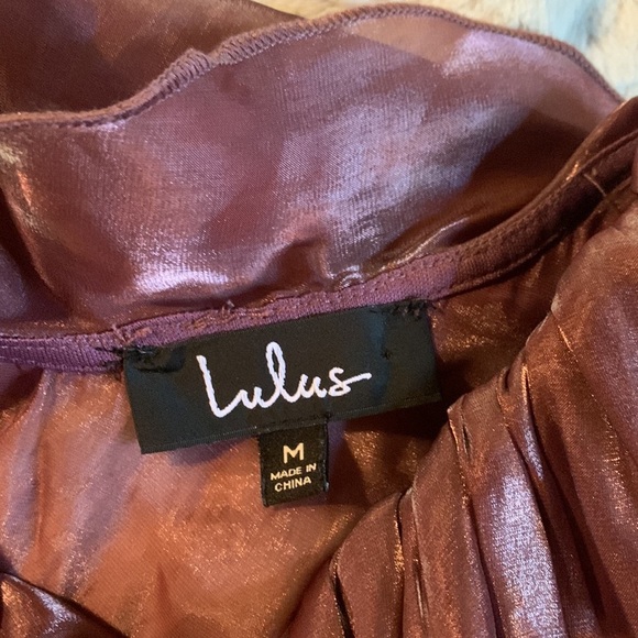 Lulus Master of Style Mauve Purple Puff Sleeve Cropped Wrap Top - Picture 8 of 9